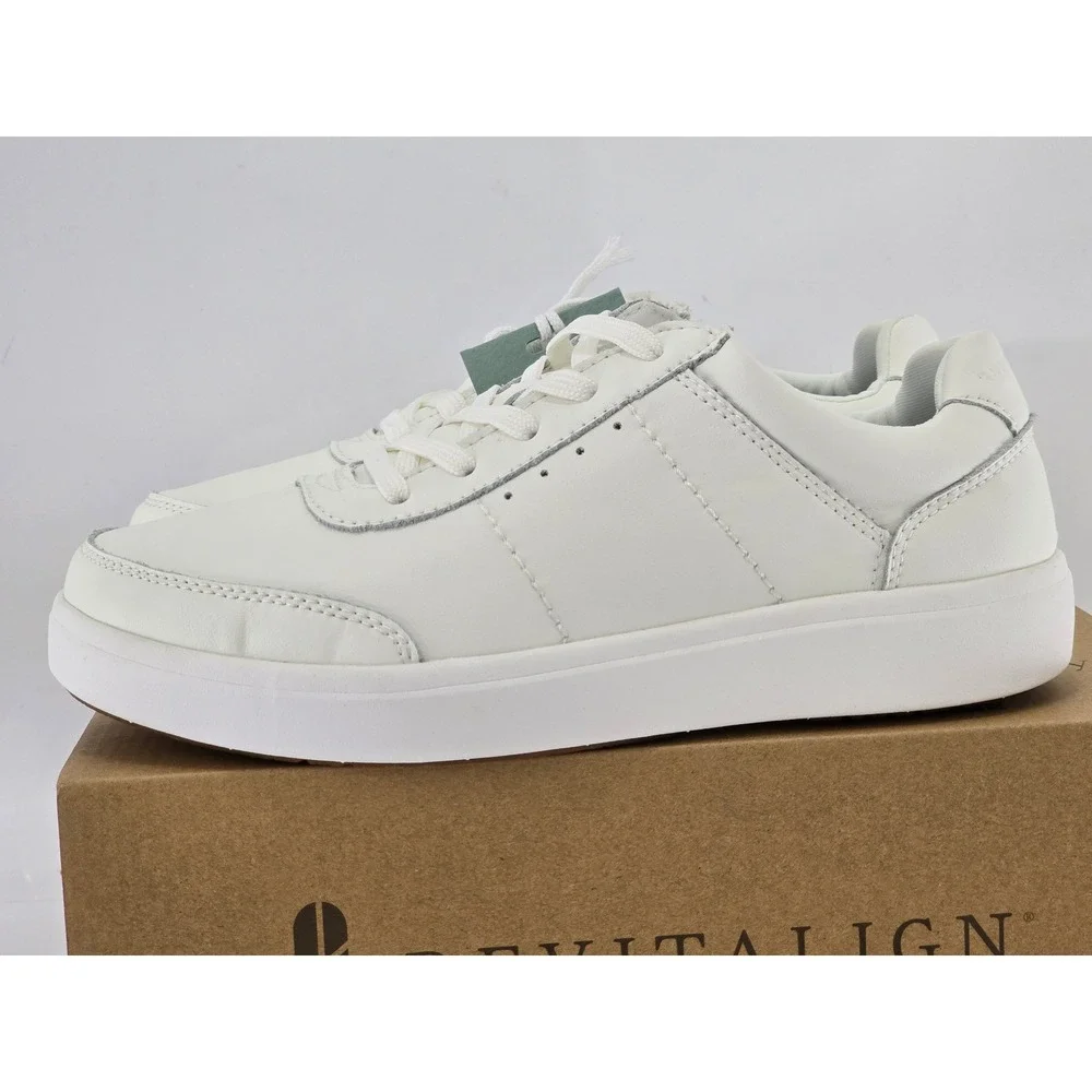Revitalign Durham Sneakers Mens 7.5EE White Leather Orthotic Lace Up -New